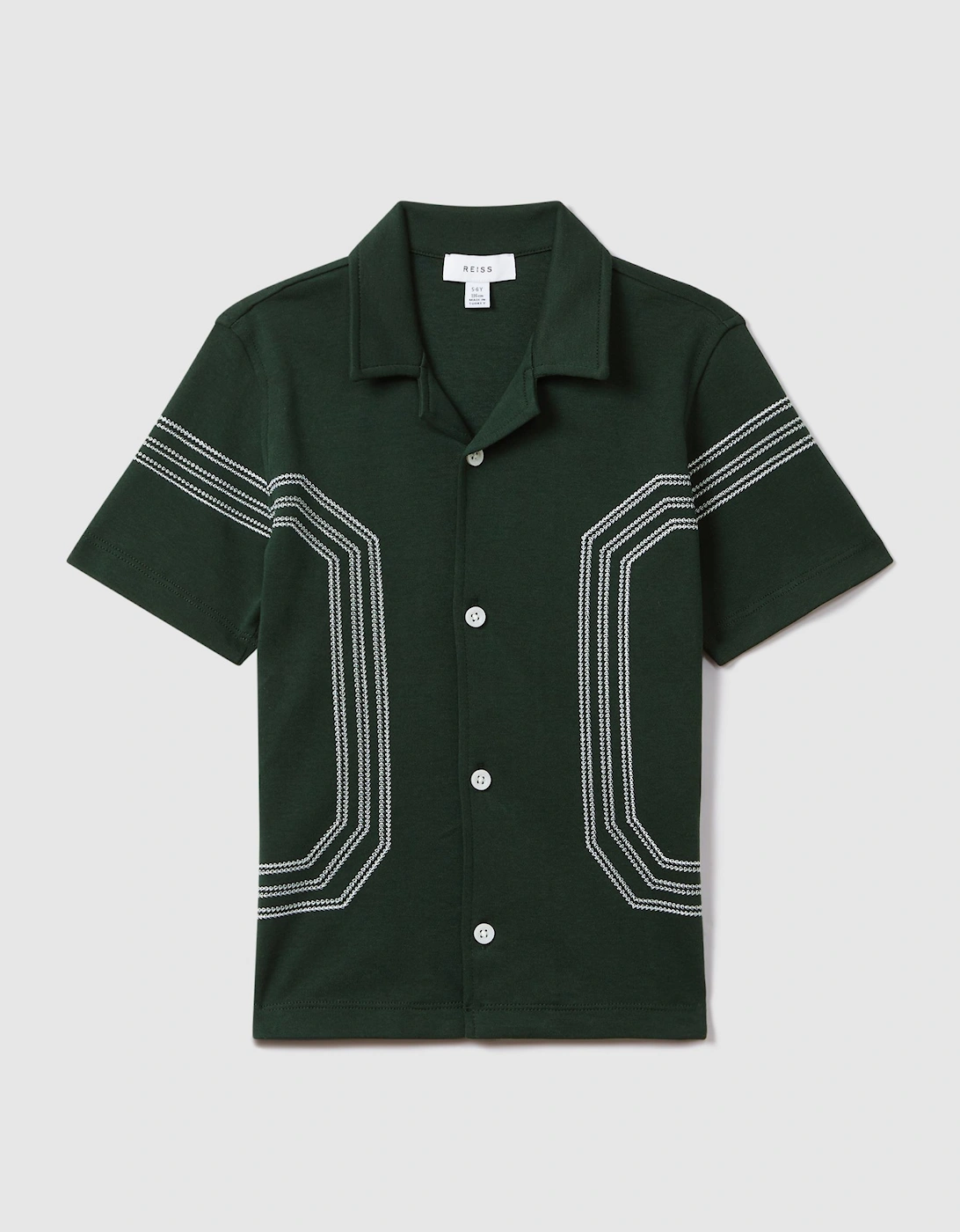 Cotton Embroidered Cuban Collar Shirt, 2 of 1