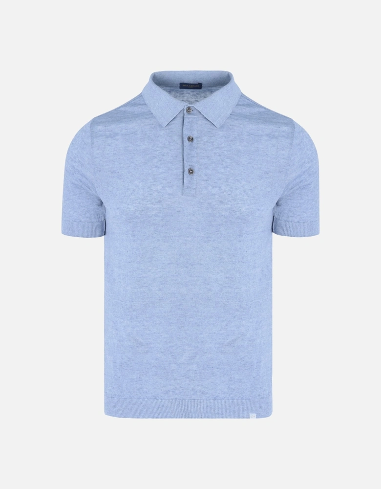 Delave Linen Polo Shirt Blue