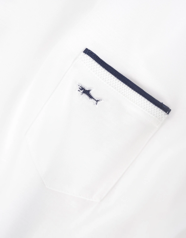 Cotton Jersey T-shirt Shark Badge White