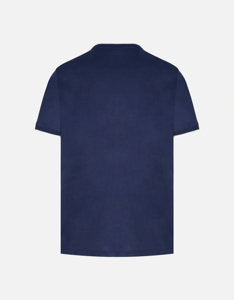 Cotton Jersey T-shirt Shark Badge Navy