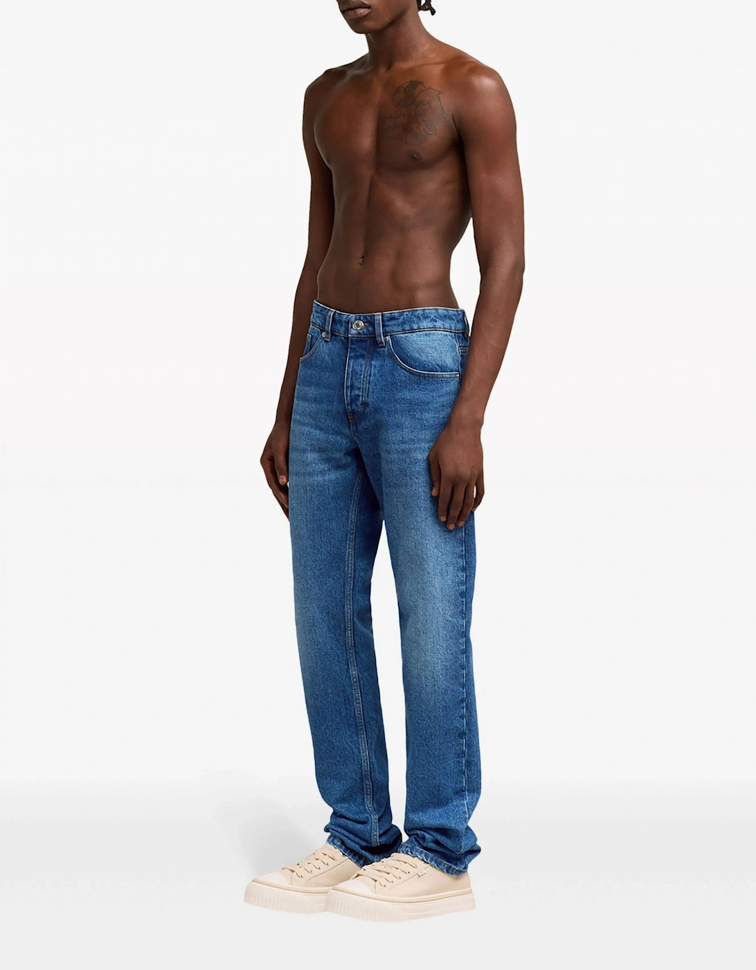 Classic Fit Washed Denim Jeans