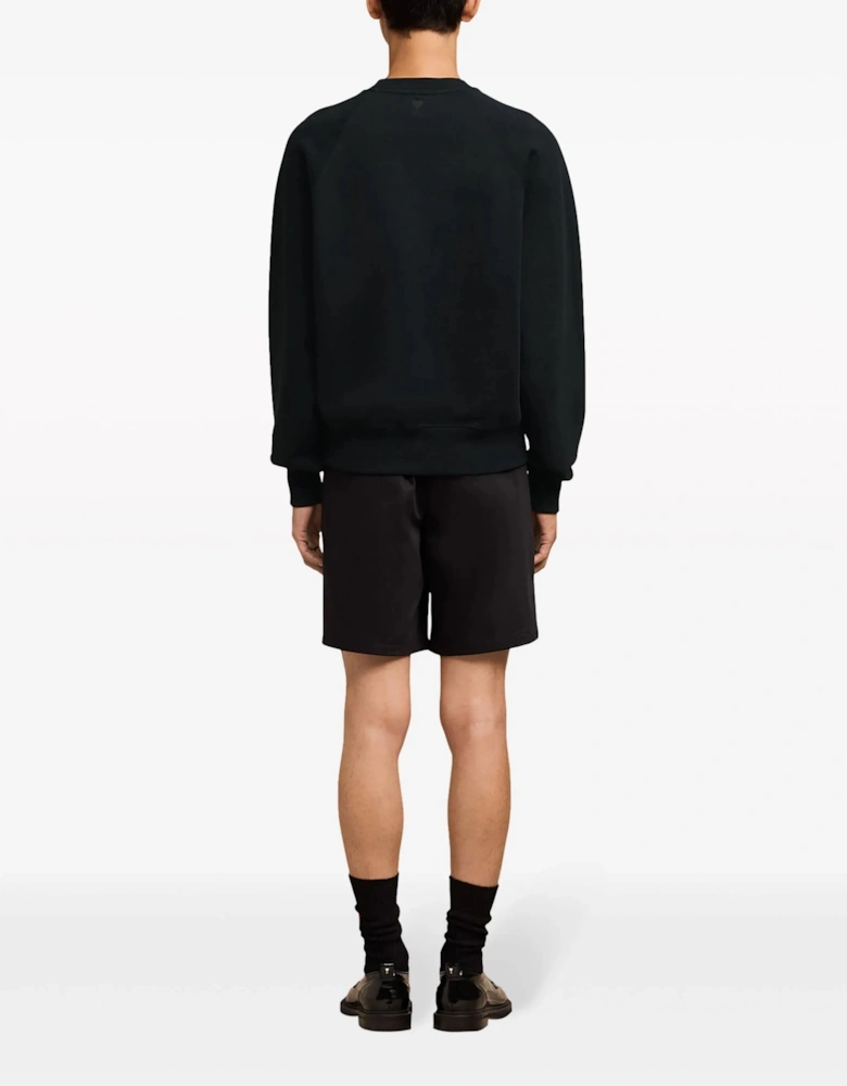 Branded Cotton Sweatshirt Black