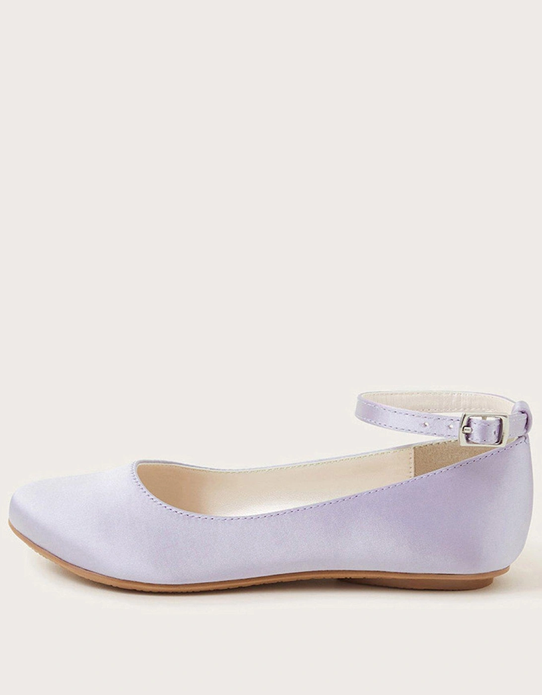 Girls Satin Ballerina Shoes - Lilac, 2 of 1