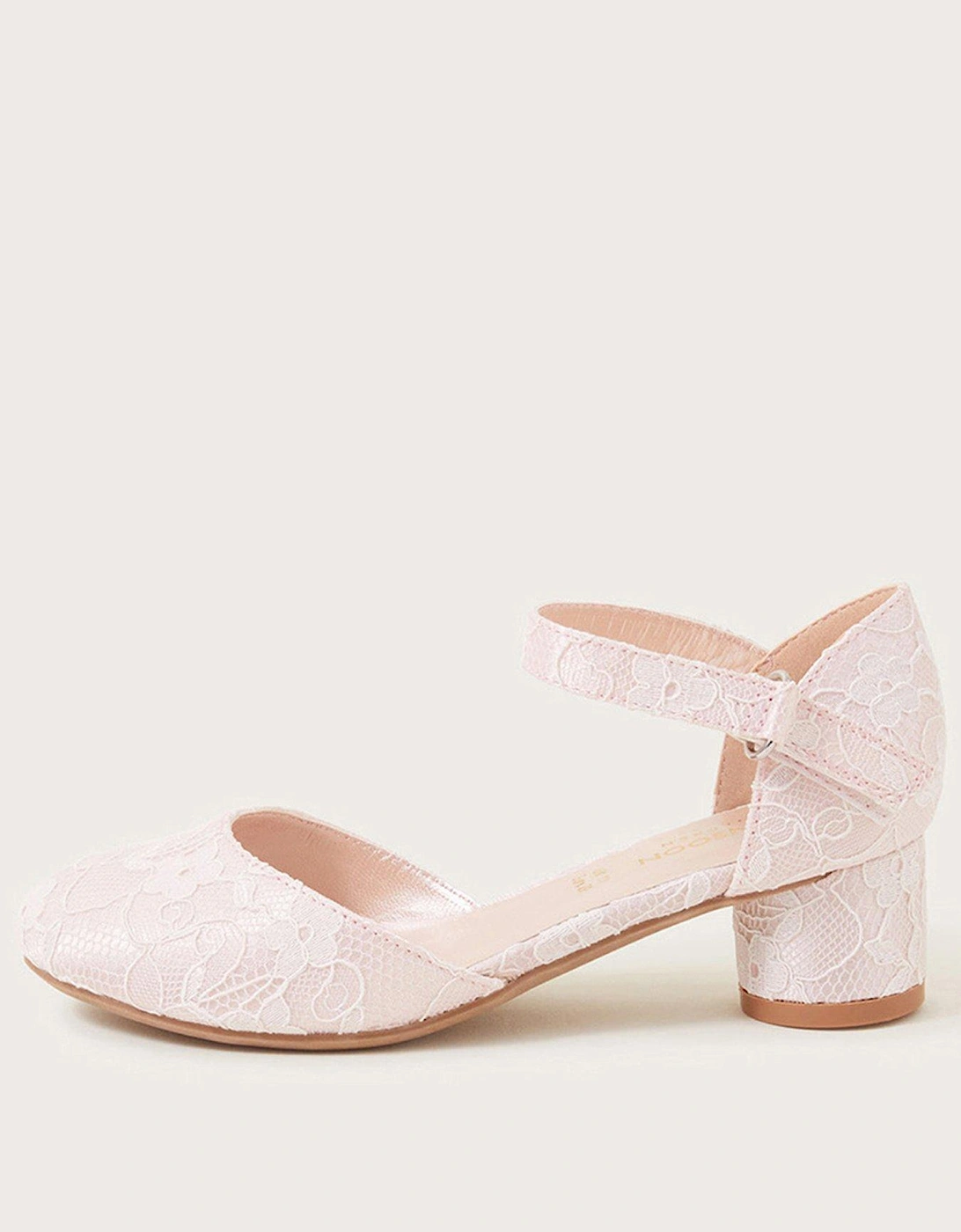 Girls Lace Heel Shoes - Pink, 2 of 1