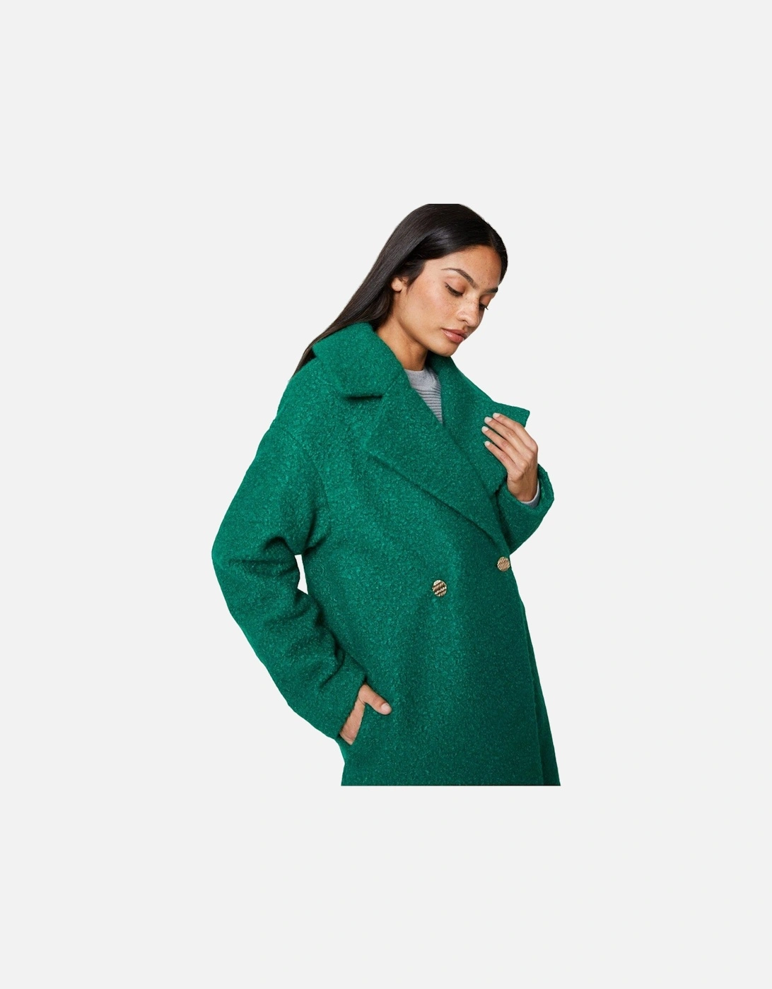Womens/Ladies Bouclé Double-Breasted Coat