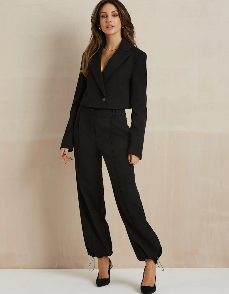 Cuff Detail Trousers - Black