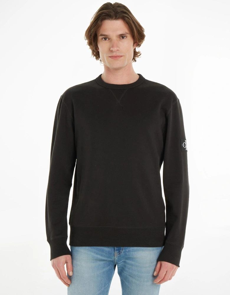 Badge Crew Sweat Top - Black