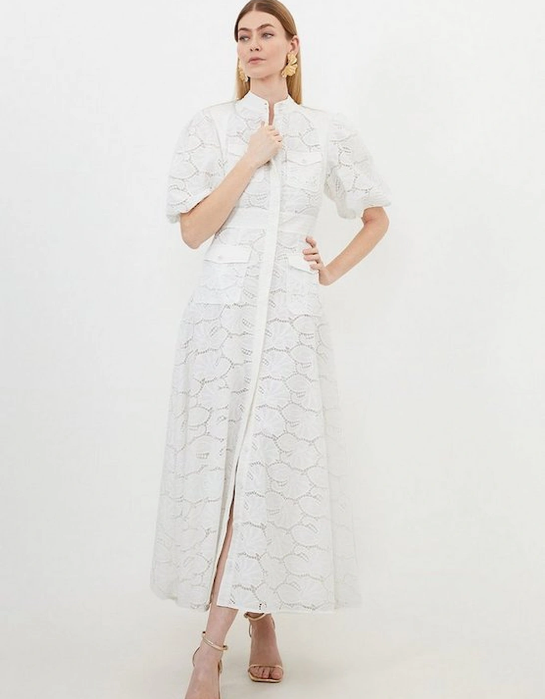 Petite Cotton Cutwork Woven Maxi Dress, 5 of 4