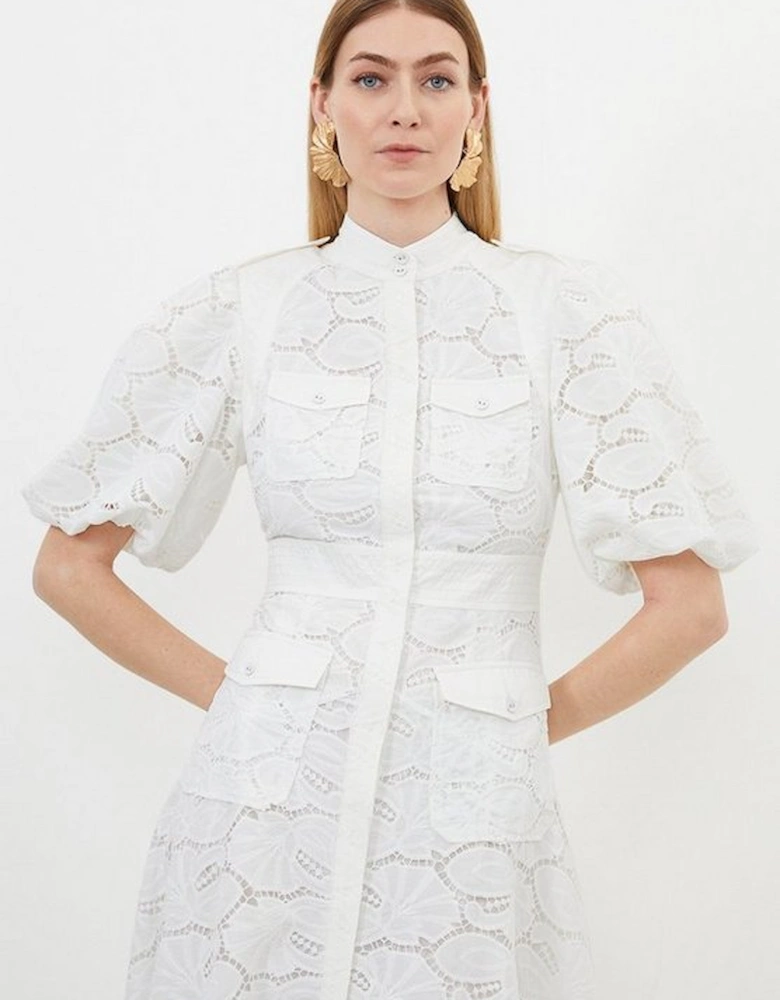 Cotton Cutwork Woven Maxi Dress