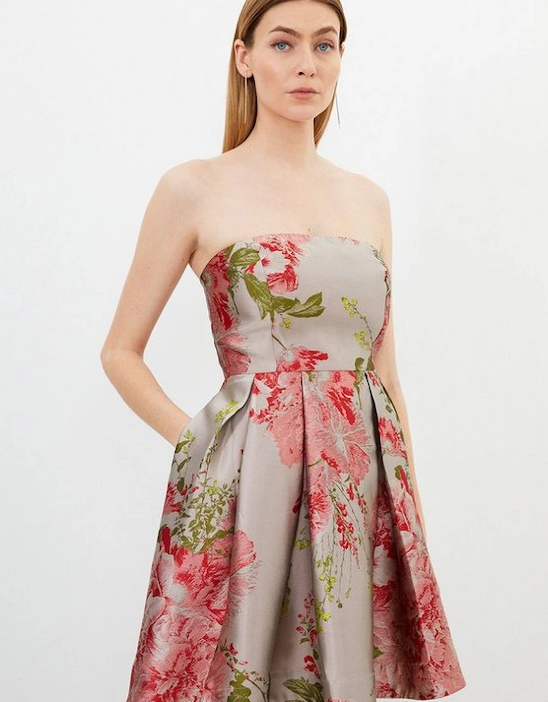 Vintage Floral Print Prom Woven Mini Dress, 5 of 4