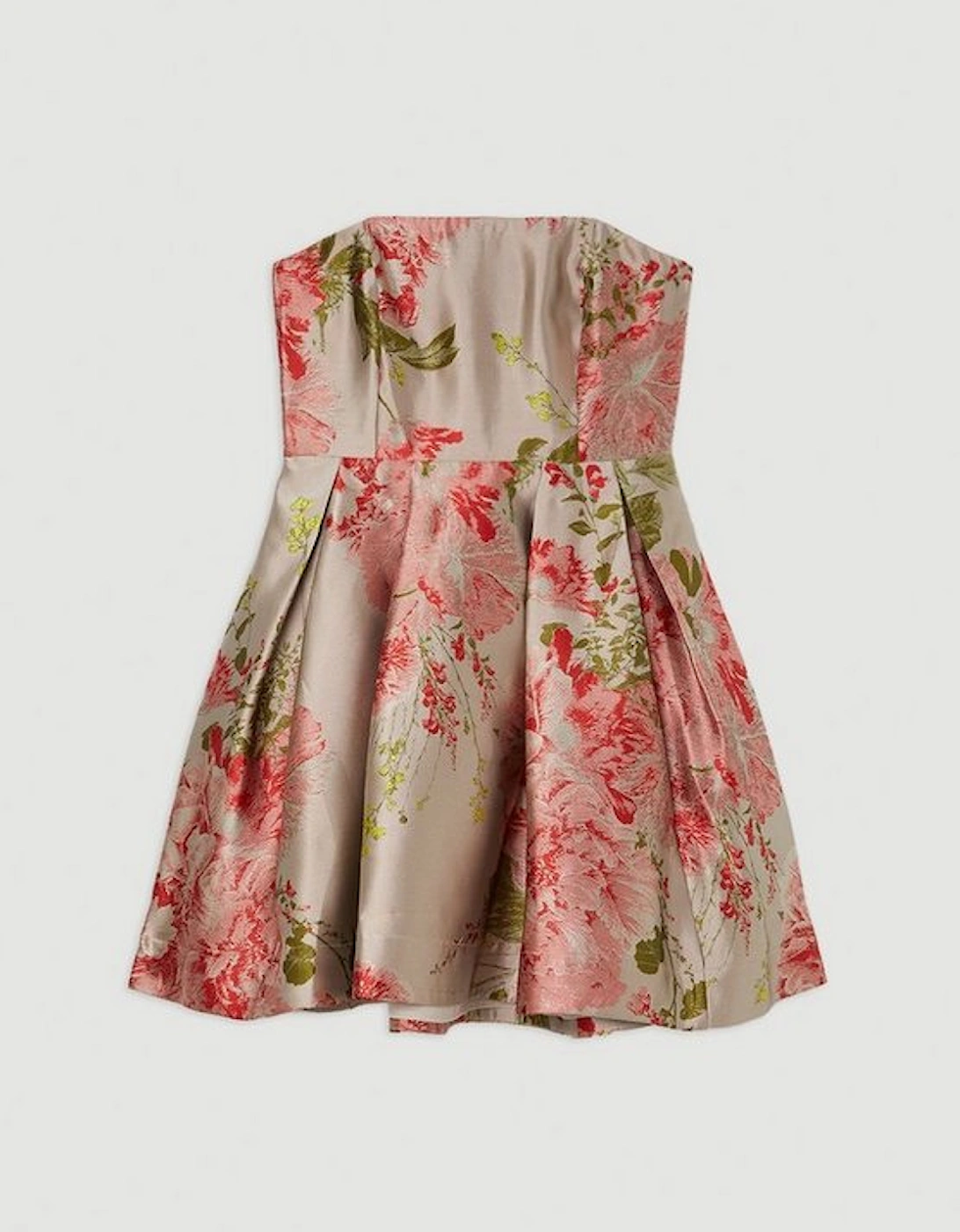Vintage Floral Print Prom Woven Mini Dress