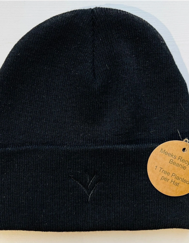 Meeks Recycled Beanie Hat in black