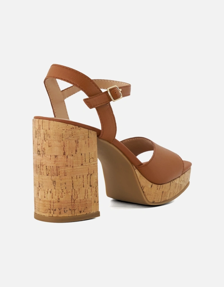 Ladies Jacuzzi - Cork Heeled Platform Sandals