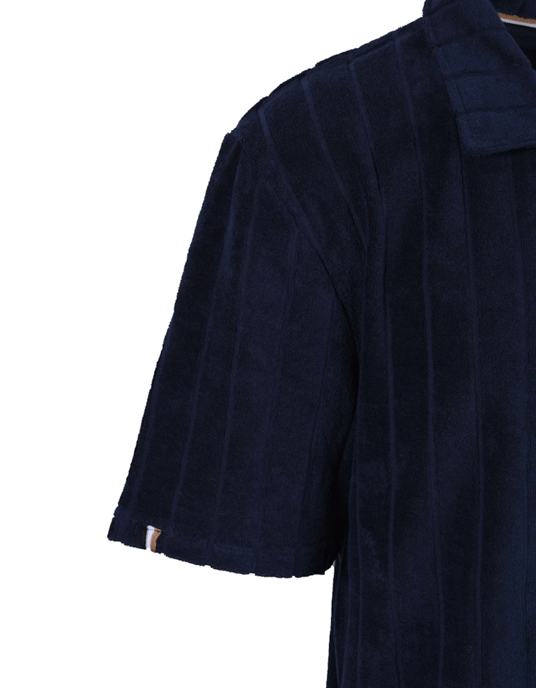 Boss Toweling Polo Shirt Navy