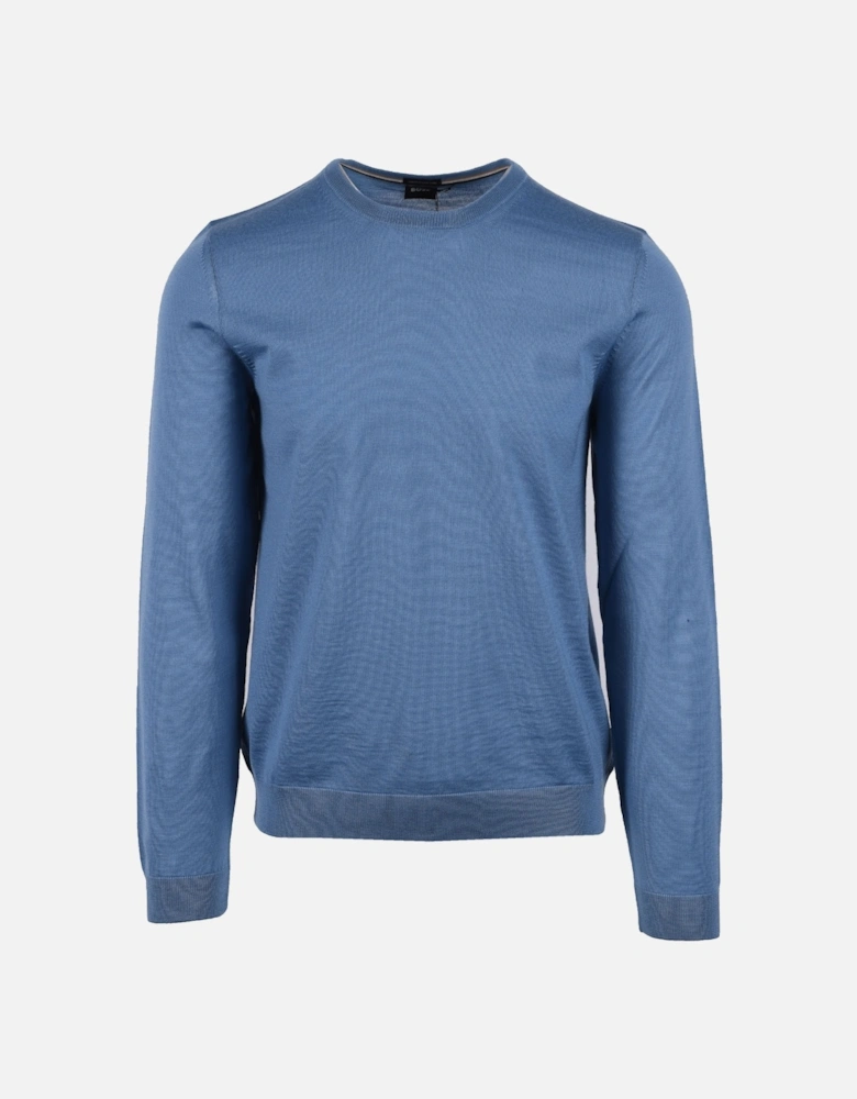 Boss Leno-p Crew Neck Knitwear Light Pastel Blue