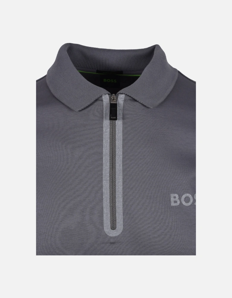 Boss Plisy Mirror Polo Shirt Medium Grey