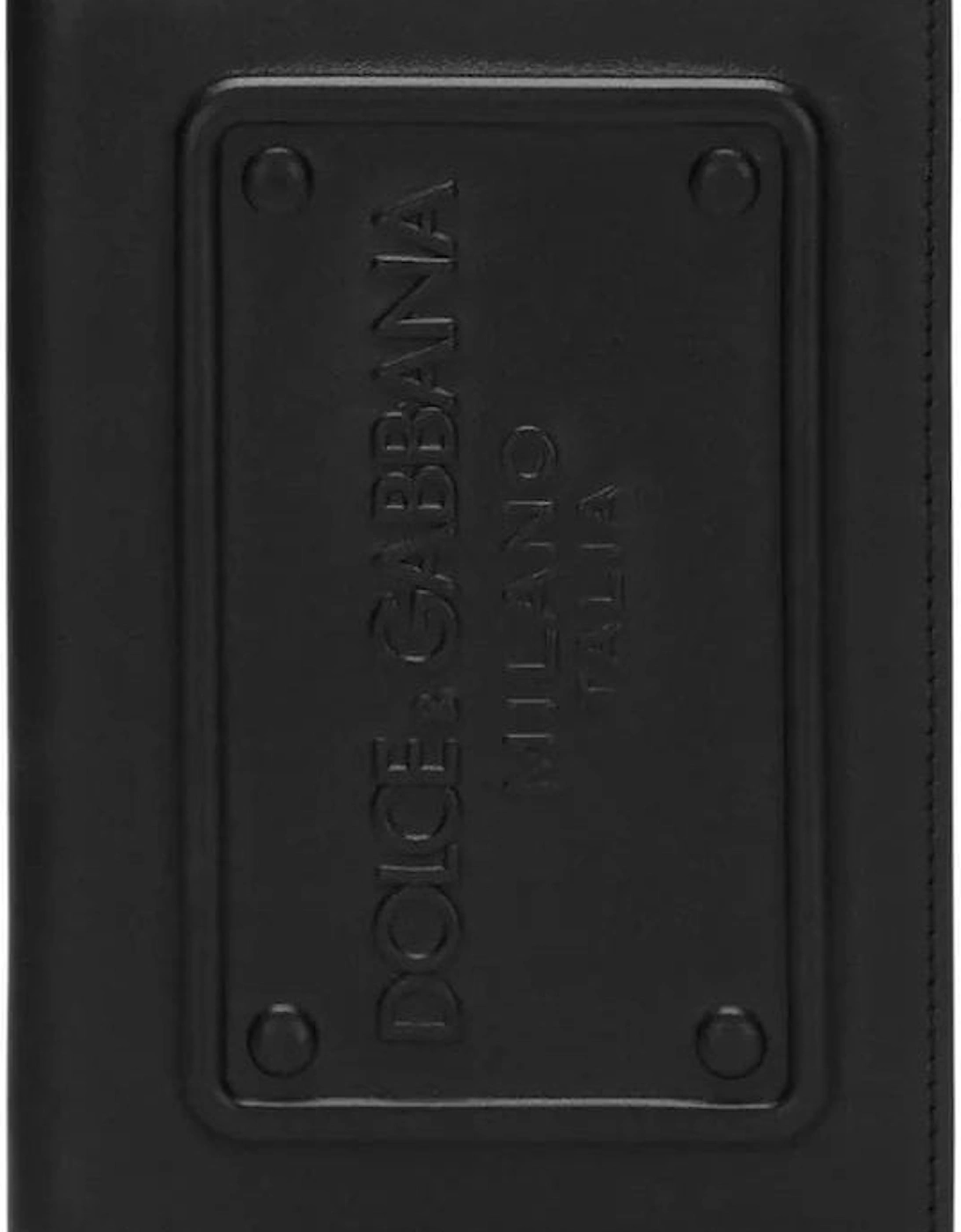 Embossed Plaque Wallet Black, 5 of 4