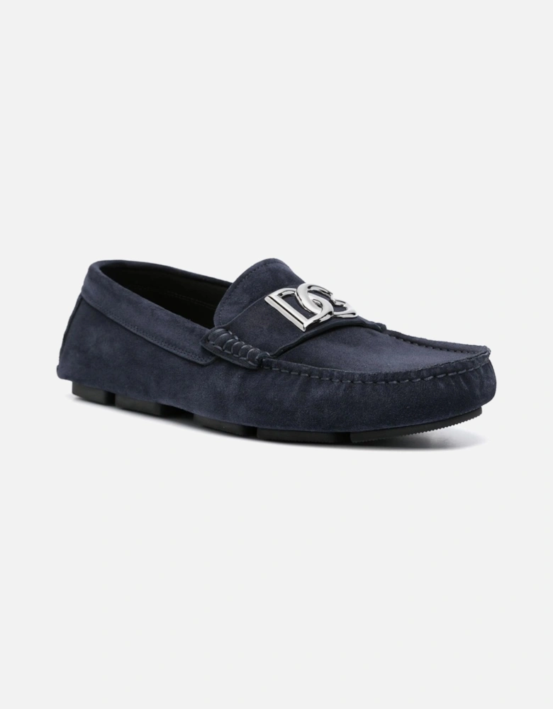 DG Suede Buckle Loafers Navy