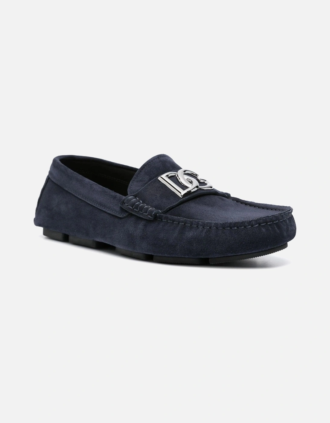 DG Suede Buckle Loafers Navy