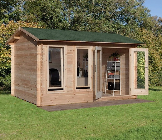 Garden Chiltern 4.0m x 3.0m Log Cabin - Apex Roof Double Glazed with Felt Shingles Plus Underlay, 11 of 10