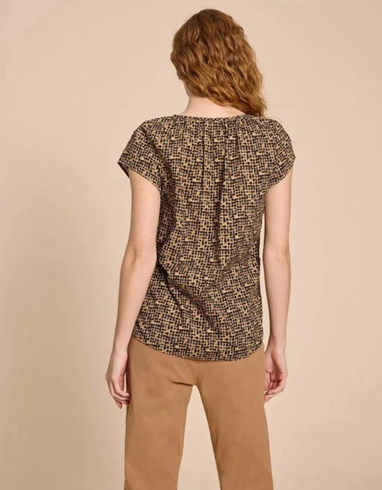 Women's Keri Cotton Organic Top Black Print