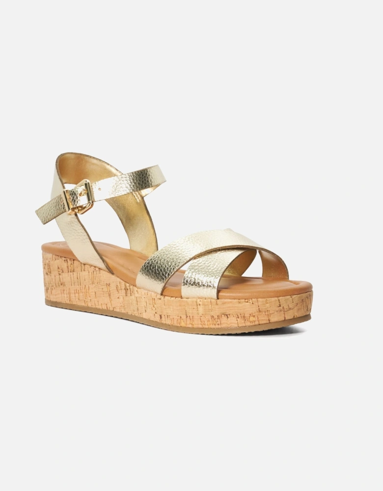 Ladies Lani - Crossover-Strap Cork-Wedge Sandals