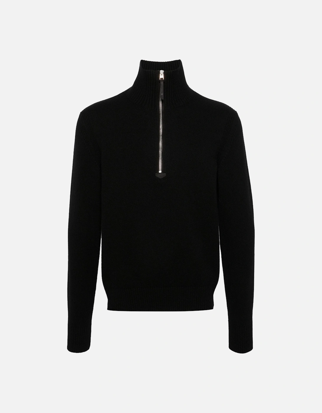 Cashmere Blend Half Zip Sweater Black, 9 of 8