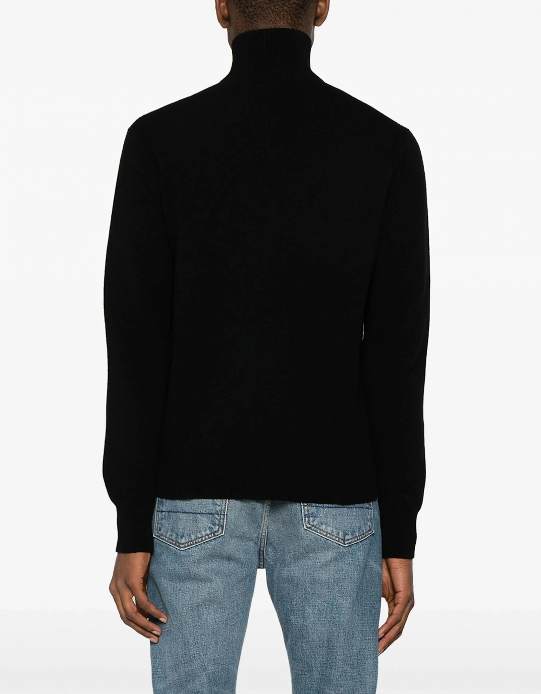 Cashmere Blend Half Zip Sweater Black