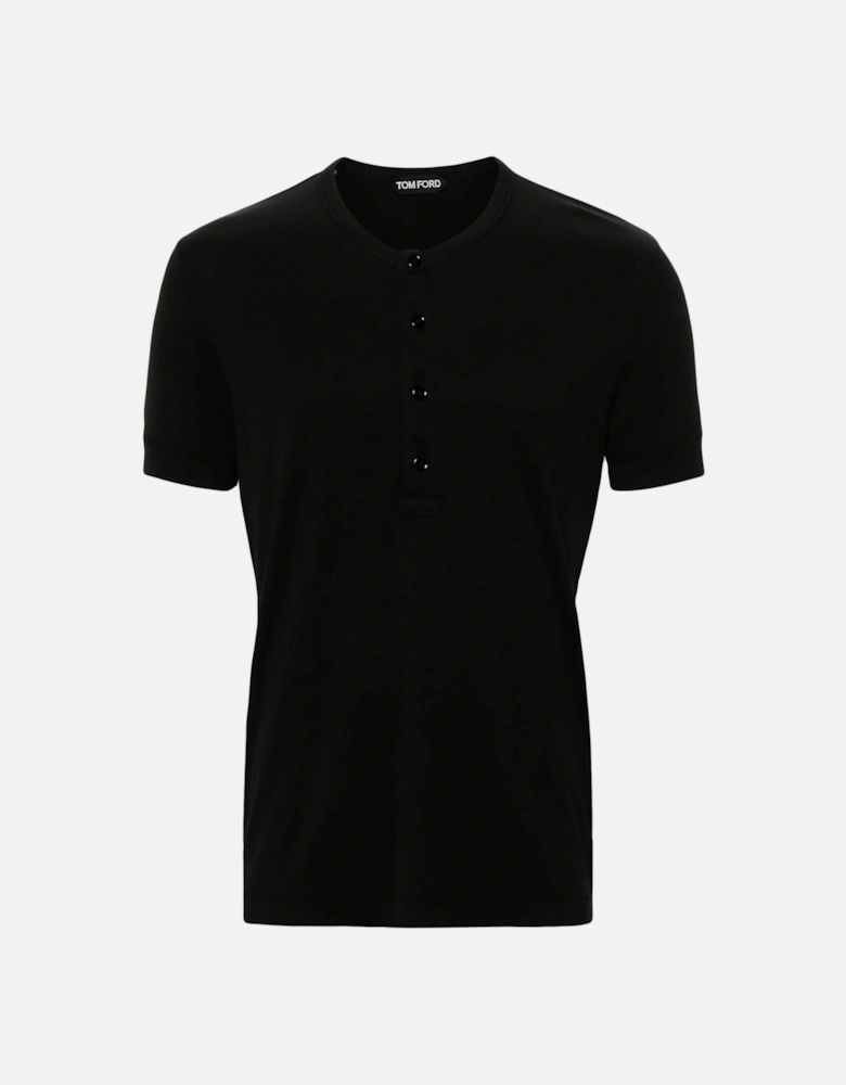 Lyocell SS Rib Henley Black