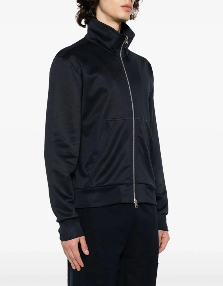 Technical Track Funnel Neck Top Black