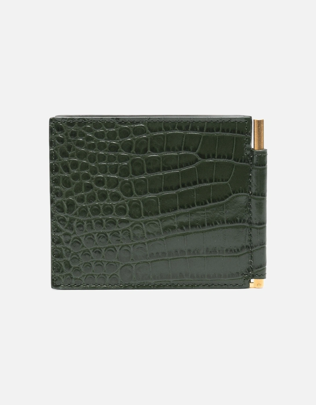 Printed Croc T Line Clip Wallet Khaki