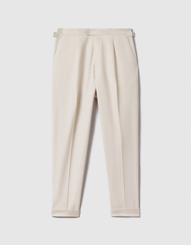 Slim Fit Adjuster Tapered Trousers with Turn-Ups