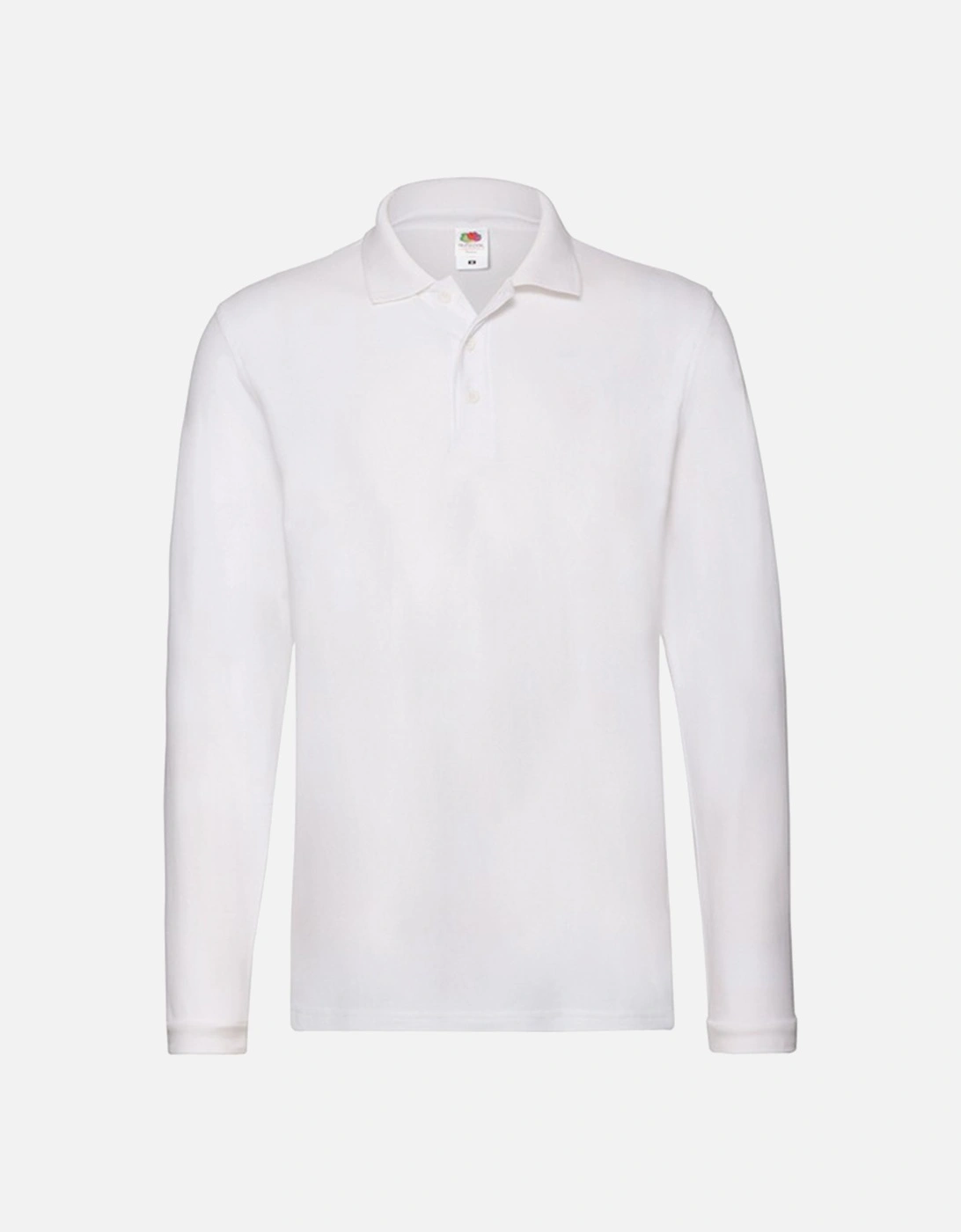 Mens Cotton Pique Long-Sleeved Polo Shirt, 5 of 4