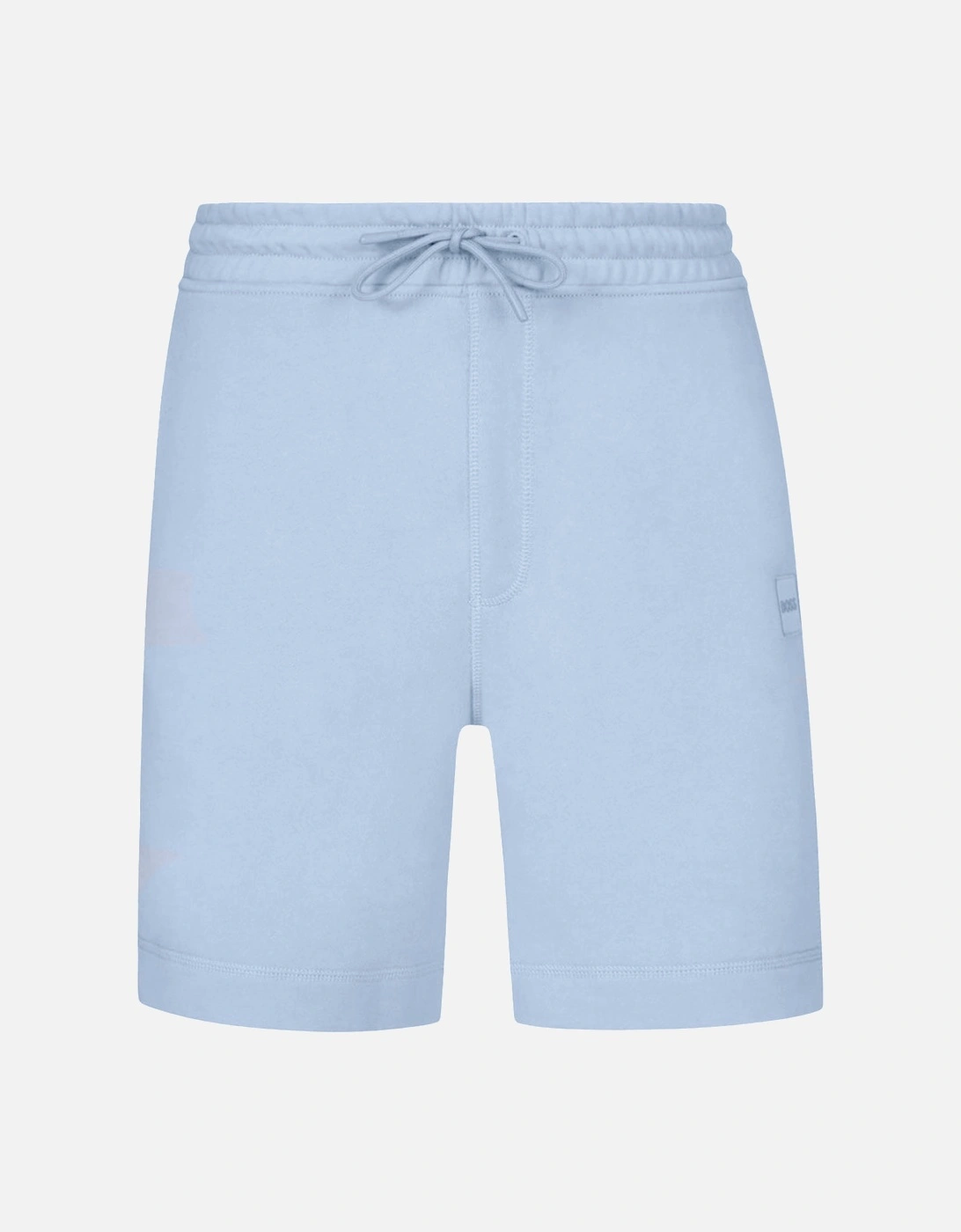 BOSS Drawstring Shorts In French Terry Cotton With Logo Patch Sky Blue, 4 of 3