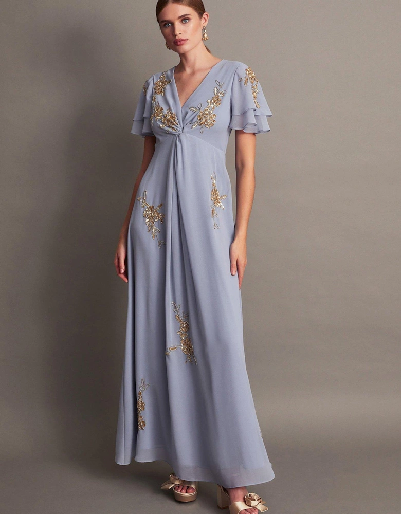 Kendra Embellished Maxi Dress - Blue