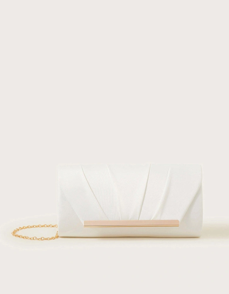 Ivory Pleated Clutch