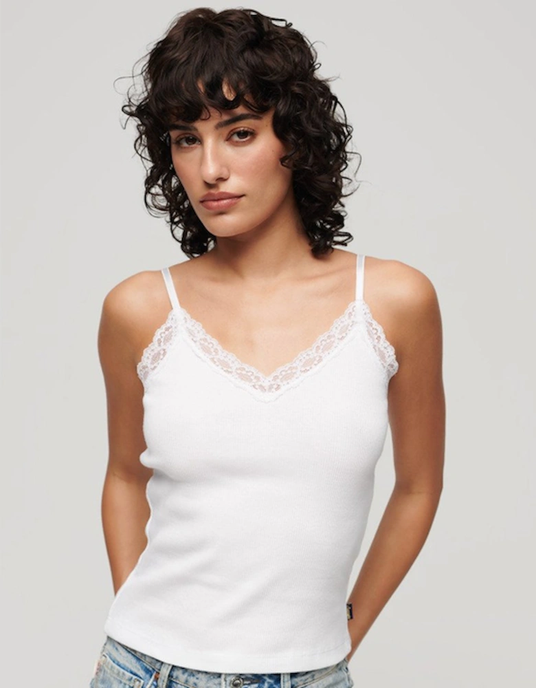 Women's Essential Lace Trim Cami Optic