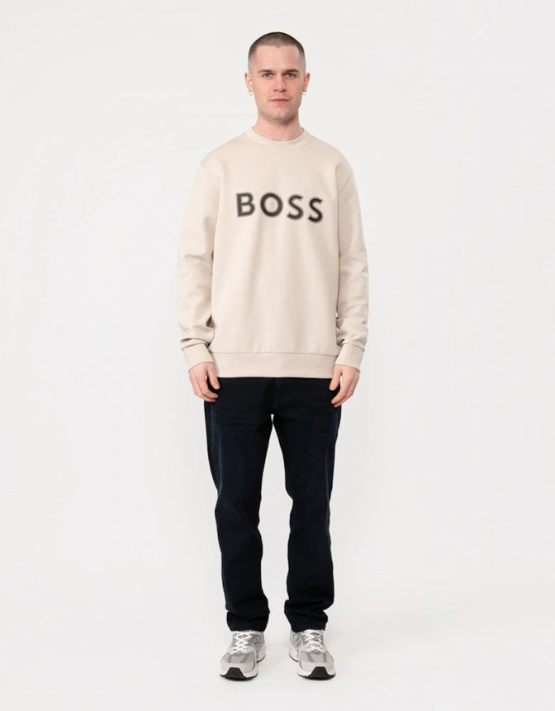 BOSS Green Salbo 1 Mens Cotton-Blend Sweatshirt with HD Logo Print