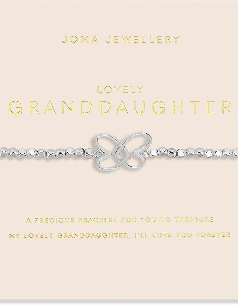 FOREVER YOURS , LOVELY GRANDDAUGHTER , Silver , Bracelet , 17.cm stretch