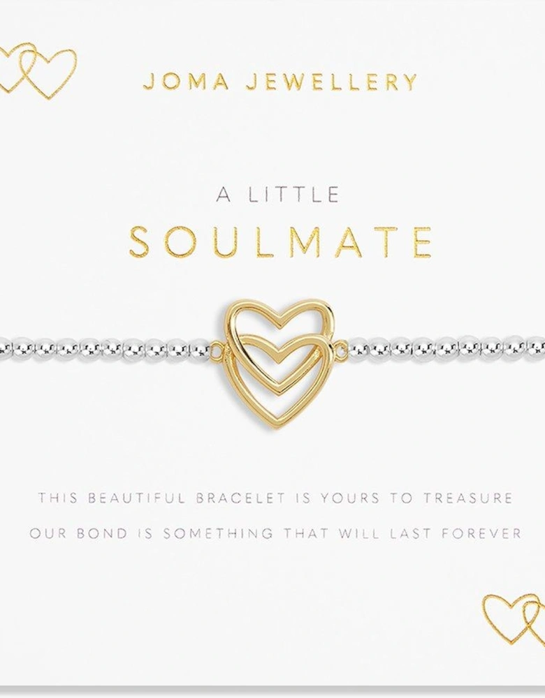 A LITTLE , SOULMATE , Silver and Gold , Bracelet , 17.5cm stretch