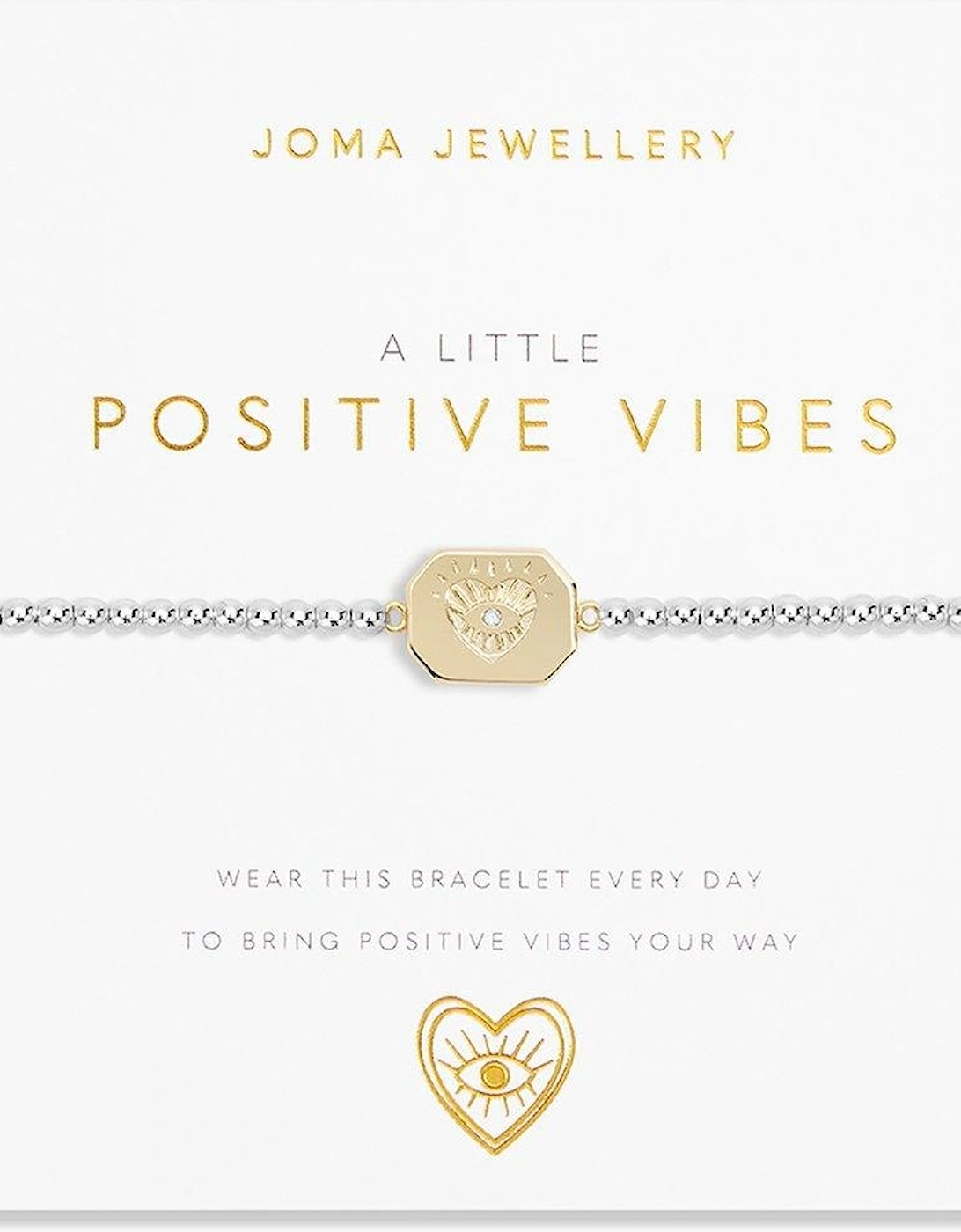A LITTLE , POSITIVE VIBES , Silver And Gold , Bracelet , 17.5cm stretch, 2 of 1