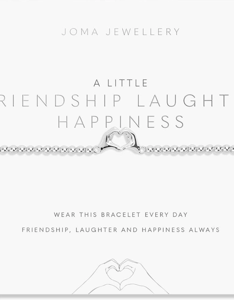 A LITTLE , FRIENDSHIP LAUGHTER HAPPINESS , Silver , Bracelet , 17.5cm stretch
