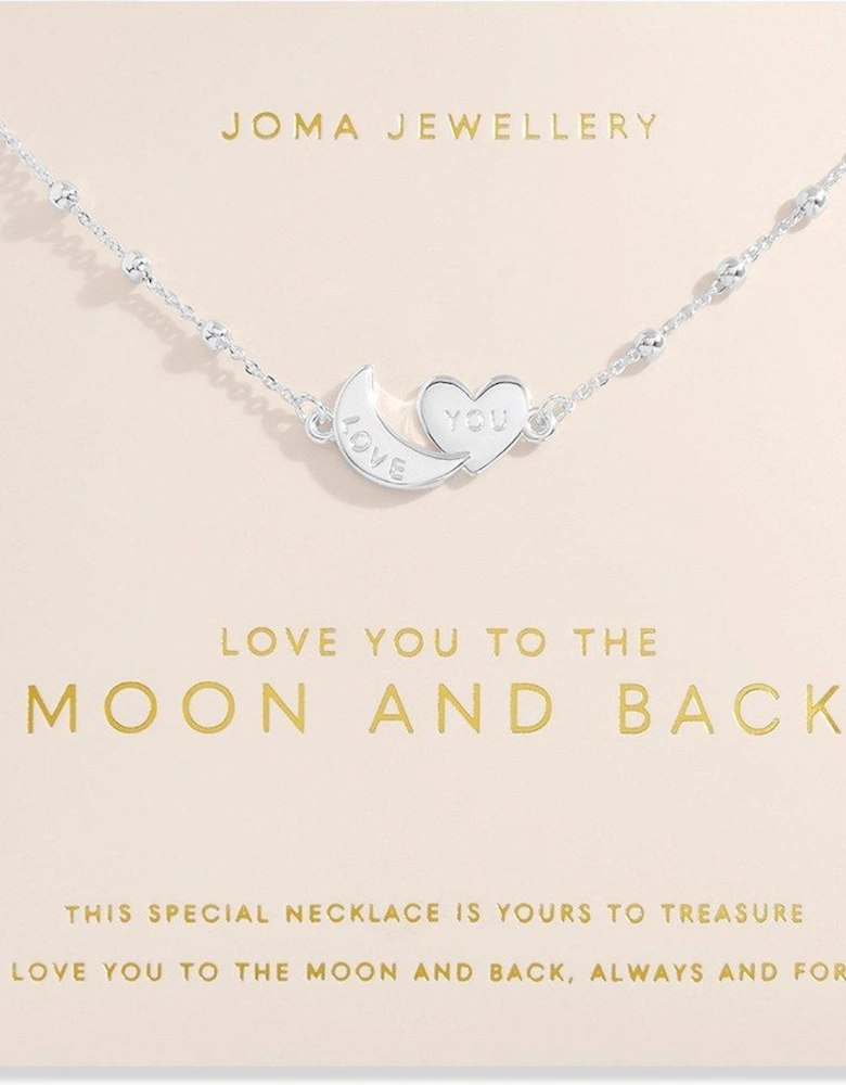 FOREVER YOURS LOVE COLLECTION , LOVE YOU TO THE MOON AND BACK , Silver , Necklace , 46cm + 5cm extender