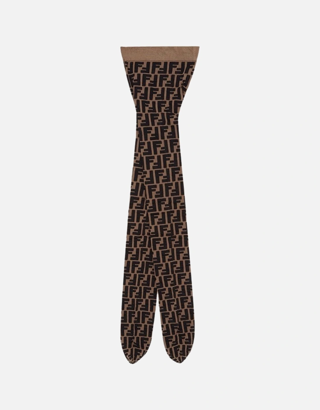 Girls FF Print Tights Brown