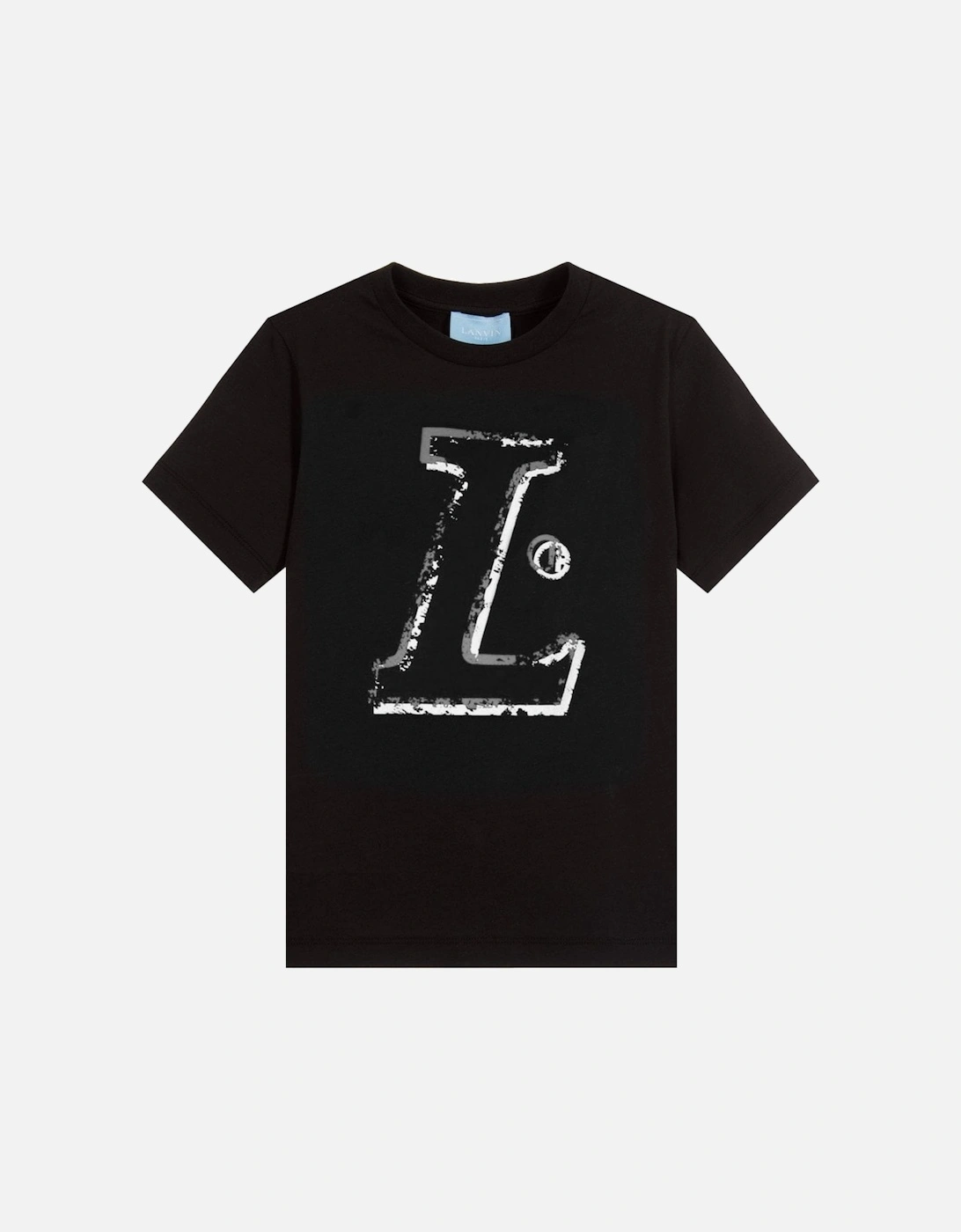 Paris Boys "L" Logo T-Shirt Black, 4 of 3
