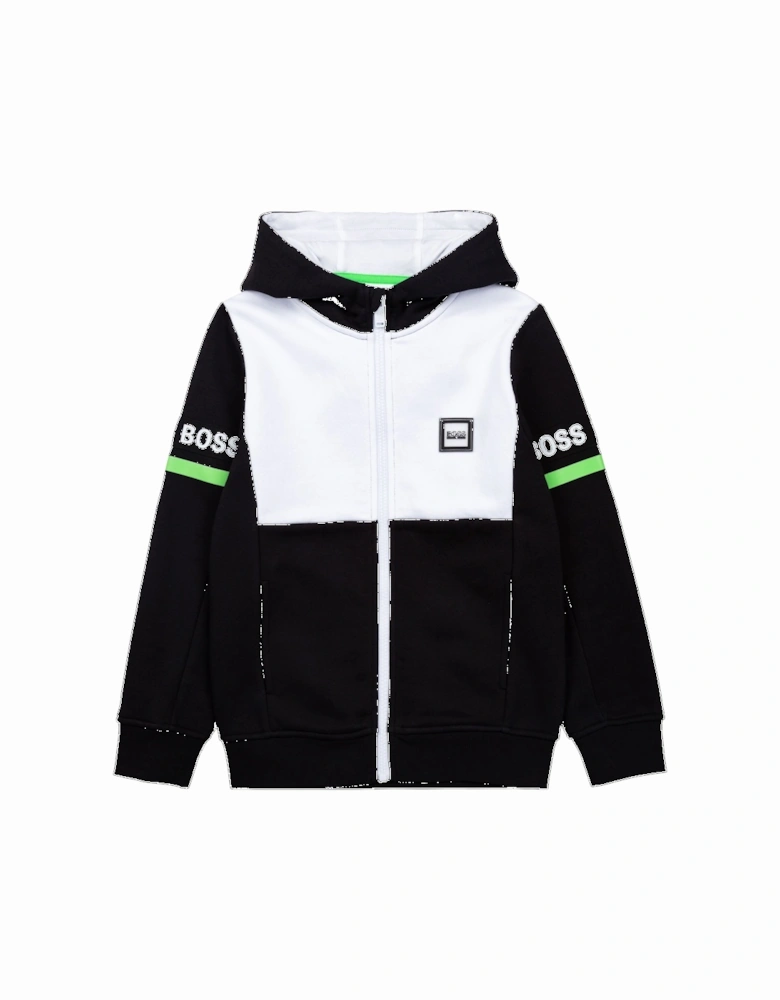Boys  Black Cotton Logo hoodie