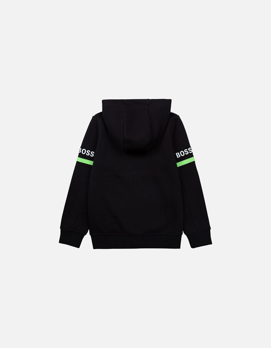 Boys  Black Cotton Logo hoodie
