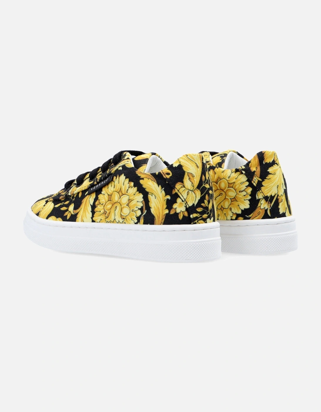 Unisex Barocco Print Sneakers Gold