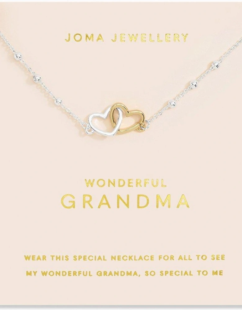 FOREVER YOURS NECKLACE , WONDERFUL GRANDMA , Silver and Gold , Necklace , 46cm + 5cm extender