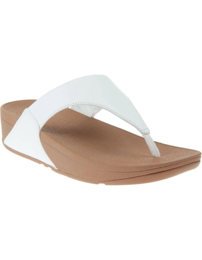 Lulu Leather Toe  Post in white leather